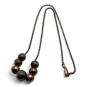 Sterling Silver Necklace With Bead Charms