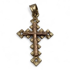 14k Yellow Gold Cross Pendant