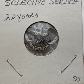 Sterling Silver 20 Years Selective Service Pin