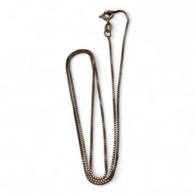 Italy Sterling Silver Box Chain Necklace