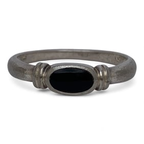 Sterling Silver & Black Stone Ring