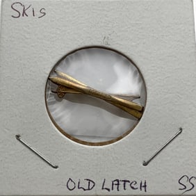 Sterling Silver Gold Tone Skis Pin