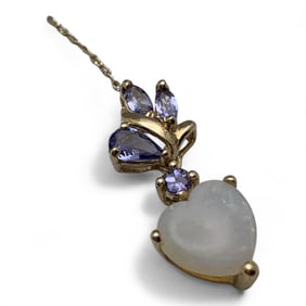 10k Gold, Opal And Blue Stone Pendant