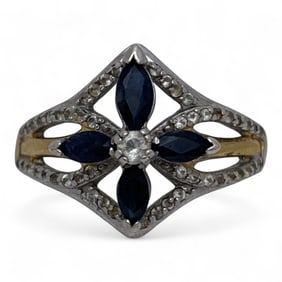 Sterling Silver Ring With Sapphires