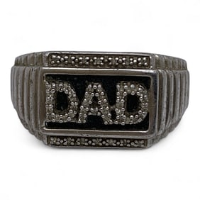 Sterling Silver & Diamond " Dad " Ring