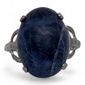 Sterling Silver Ring With Blue Stone