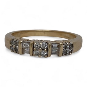 14k Yellow Gold And Diamond Ring