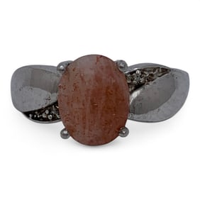 Sterling Silver Ring With Hard Stone