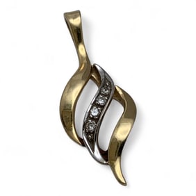 14k Yellow And White Gold And Diamond Pendant