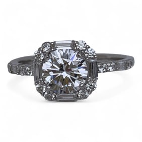 Sterling Silver Ring With Clear Stones