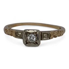 14k Yellow Gold And Diamond Ring