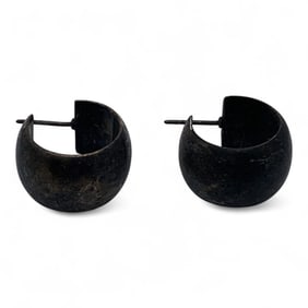 Pair Of Sterling Silver Hoop Earrings