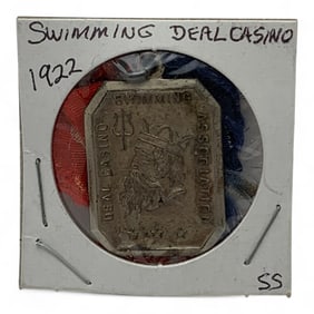 1922 Sterling Swimming Deal Casino Medal