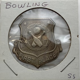 Silver First Place Bowling Medallion
