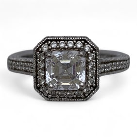 Sterling Silver Ring With Clear Stones