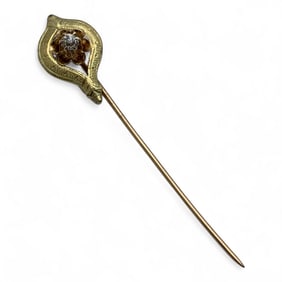 14k Gold And Diamond Stick Pin