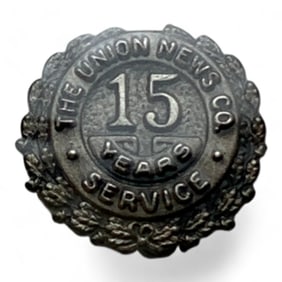 Sterling Silver Union News Co 15 Yrs Pin