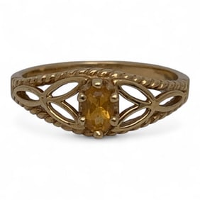 14k Gold And Citrine Ring