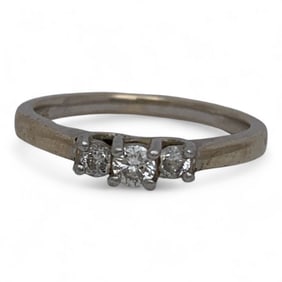 14k Gold And Platinum Ring With Diamond