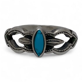 Sterling Silver Ring With Blue Stone