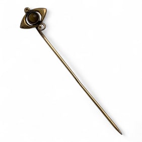 14k Gold And Tiger's Eye Stick Pin