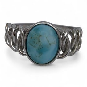 Sterling Silver & Larimar Ring