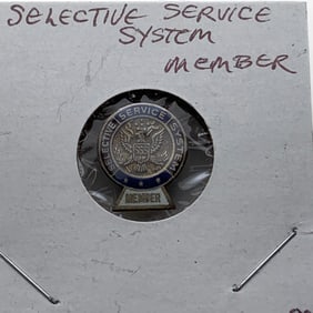 Sterling Selective Service System Member Pin