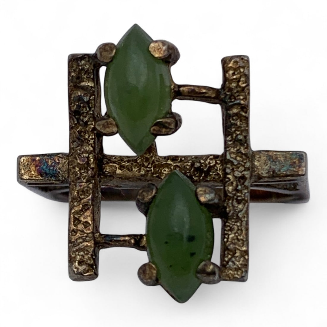 Sterling Silver Ring With Green Stones (1 of 7)