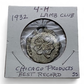 1932 Sterling 4- H Lamb Club Pendant
