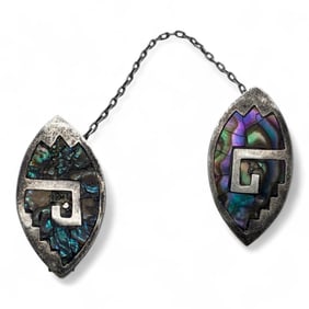 Sterling & Abalone Sweater Clips