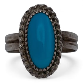 Sterling Silver Ring With Blue Stone