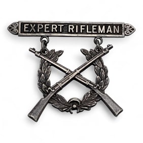 Sterling Silver Military Pin, Expert Rifleman