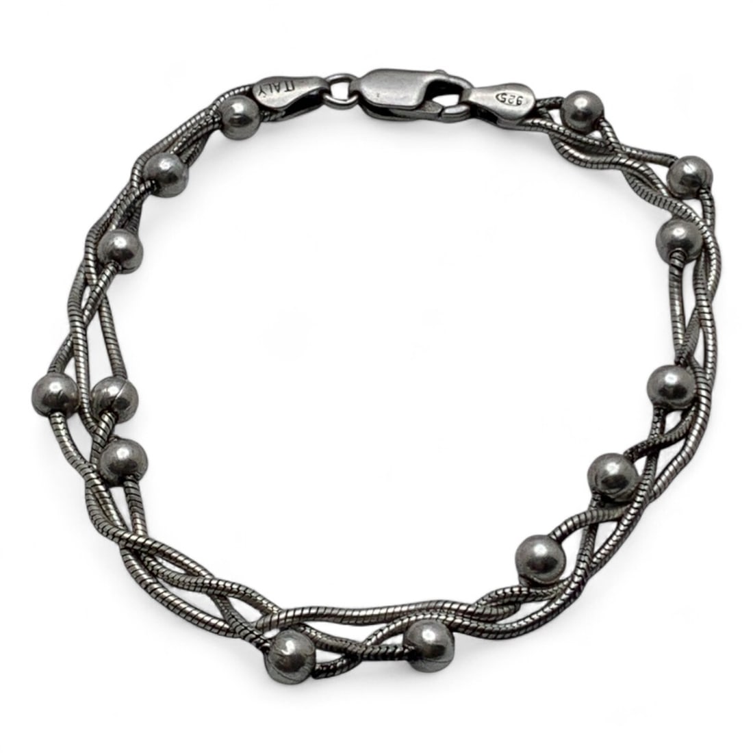 Sterling Silver Bracelet: Marked 925 - 7" Long - 7.5 Grams