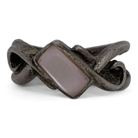 Silver Ring With Pink Mother Of Pearl