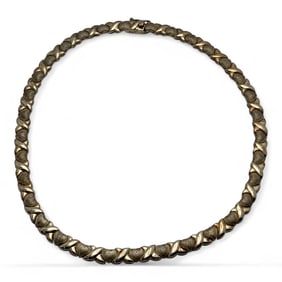 Sterling Silver Gold Tone Heart Necklace