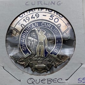 Sterling Silver Curling Champions Pin