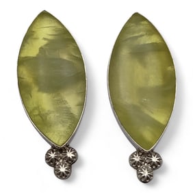 Pair Of Large Sterling Silver Earrings