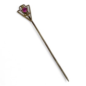 14k Gold And Ruby Stick Pin