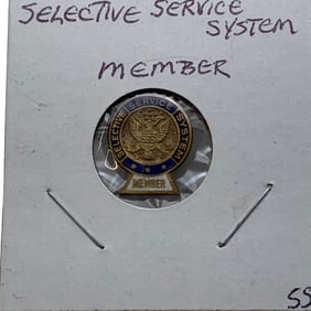 Sterling Selective Service System Member Pin