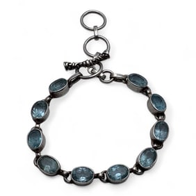Silver & Blue Stone Bracelet
