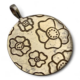 Sterling Gold Tone Floral Pendant