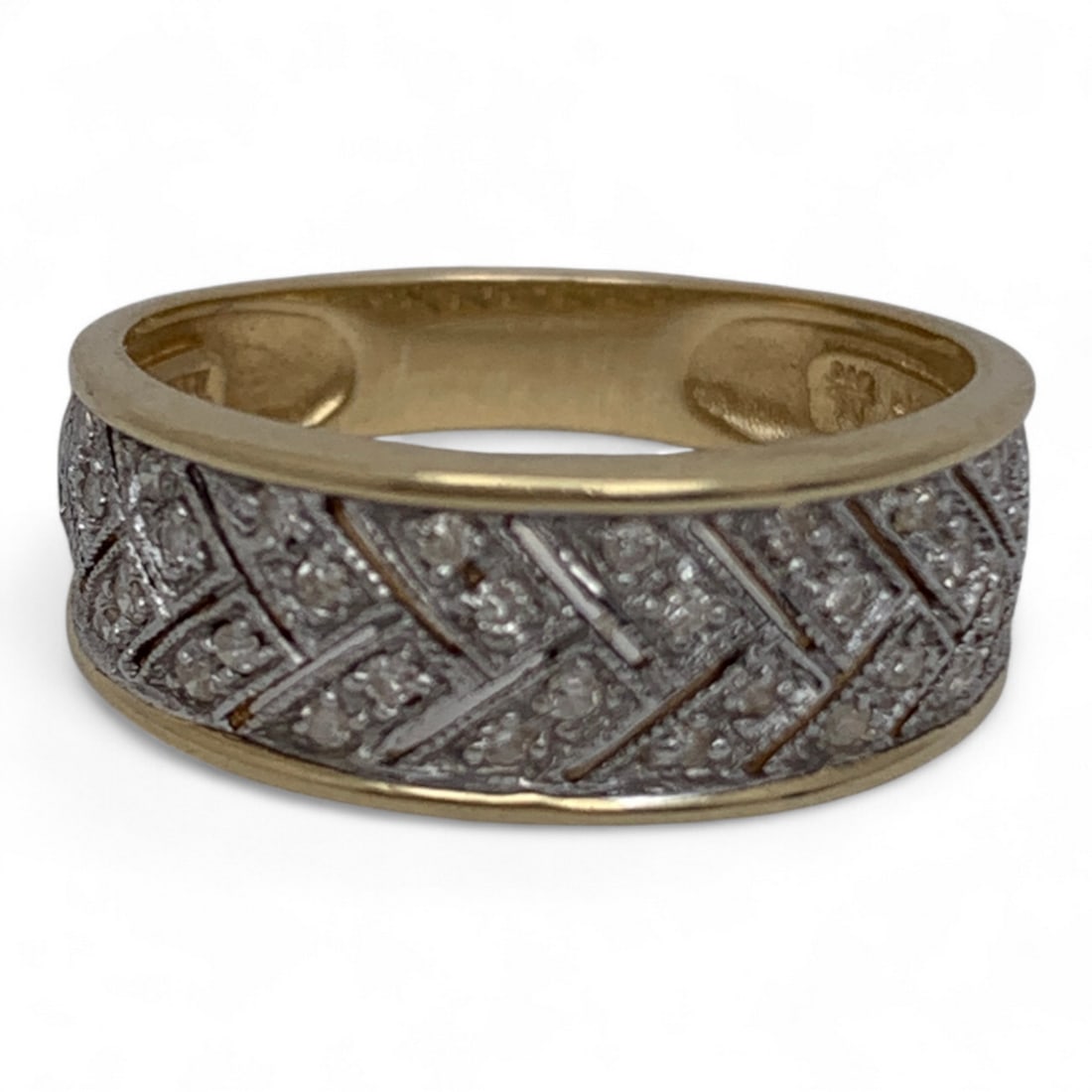 14k Yellow Gold & Diamond Ring: Marked 14k - Size 7 - 2.1 DwtGemstones Tested With Presidium Gem Tester Il - Berners Does Not Guarantee Authenticity Of Gemstones