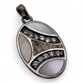 Silver, Mother Of Pearl & Abalone Pendant