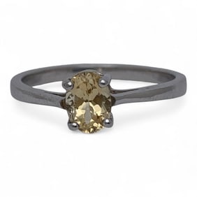Sterling Silver Ring With Yellow Stone