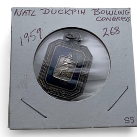 Sterling 1959 Natl Duckpin Bowling Pendant