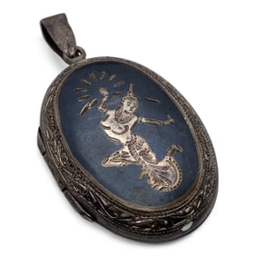Sterling Silver Siam Pendant Locket