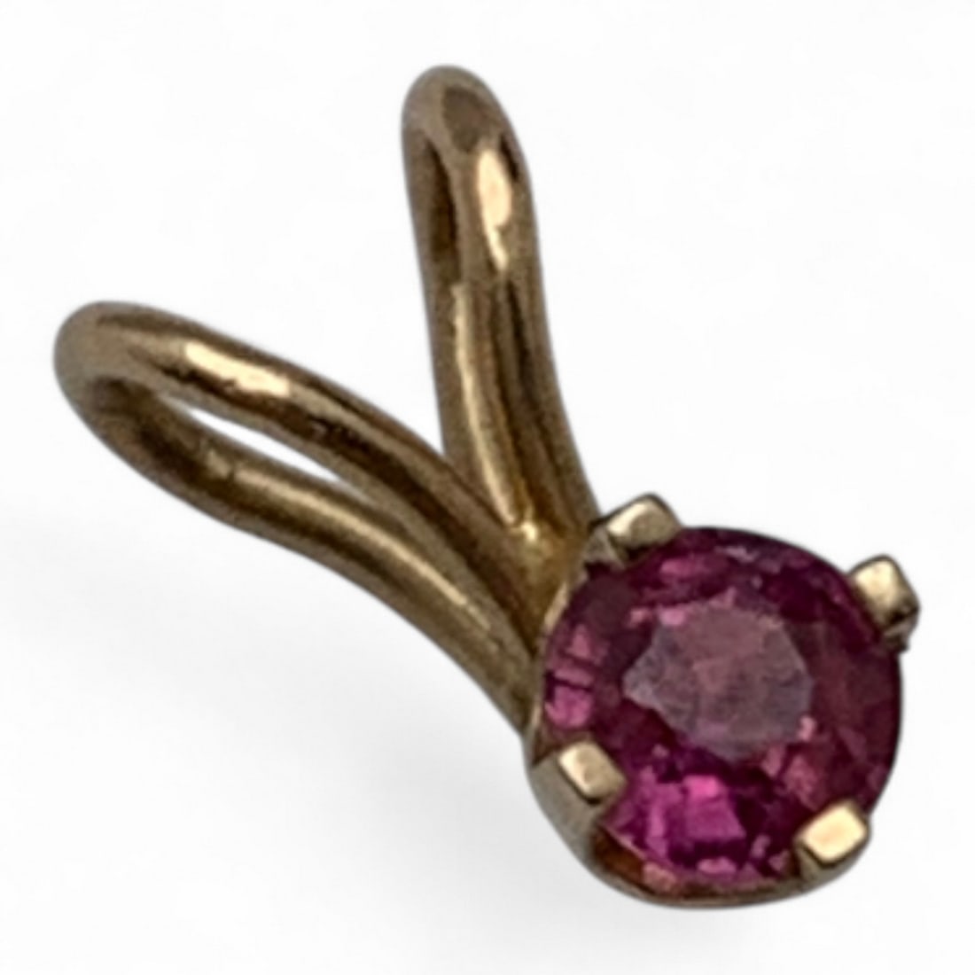 14k Yellow Gold & Ruby Pendant: Tests 14k - 3/8" Long - 0.1 DwtGemstones Tested With Presidium Gem Tester Il - Berners Does Not Guarantee Authenticity Of Gemstones