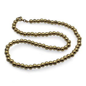 Sterling Silver Gold Tone Beaded Necklace