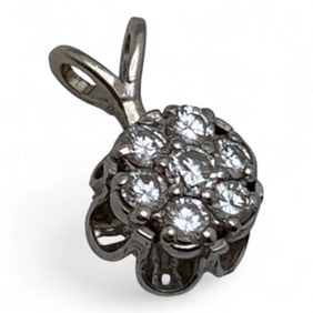 14k White Gold And Diamond Pendant
