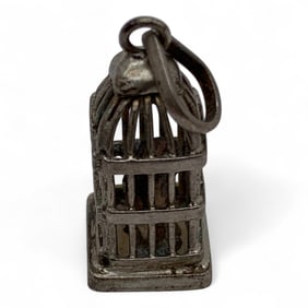Silver Bird Cage Pendant